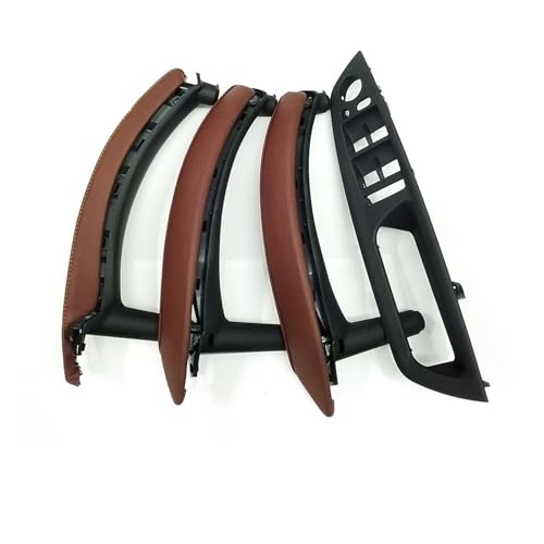 Griozzyi Türgriffabdeckung Für BMW X5 X6 E70 E71 E72 2007-2013 Innentür-Armlehne rechts, Leder-Zuggriff, komplettes Set(RHD Red 7pcs) von Griozzyi