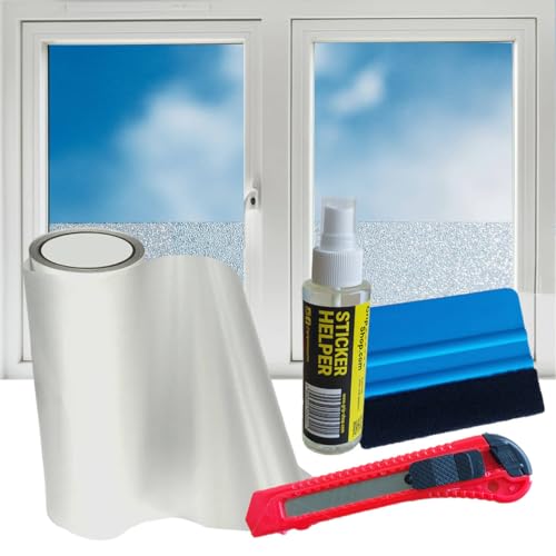 Selbstklebende Fensterschutzfolie - Sichtschutz - UV-Schutz - Milchglaseffekt - Einfache Anbringung - Haus - Büro - Matt - Fensterfolie (70cm x 100cm) von Grip Shop