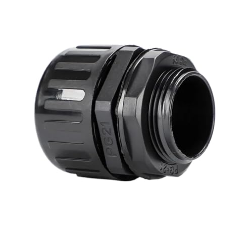 Grivon Kabelverschraubung AD10-AD54.5 Kabelverbinder for Flexibles Wellrohr Nylon-Kabelverschraubung Wasserdichter IP68-Kabelkanaladapter in Schwarz(AD42.5-M40-2PCS) von Grivon