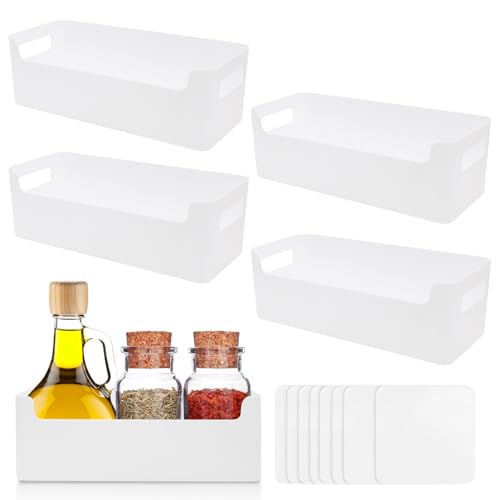 Griwuut 4 Stück Aufbewahrungsbox, Aufbewahrungskorb Kunststoff, Organizer mit Griffen Kitchen Schrank Storage Körbchen,Weiß Eng Aufbewahrung Bad Griwuut 4 Stück Aufbewahrungsbox, Aufbewahrungskorb Kunststoff, Organizer mit Griffen Kitchen Schrank Storage Körbchen,Weiß Eng Aufbewahrung Bad von Griwuut