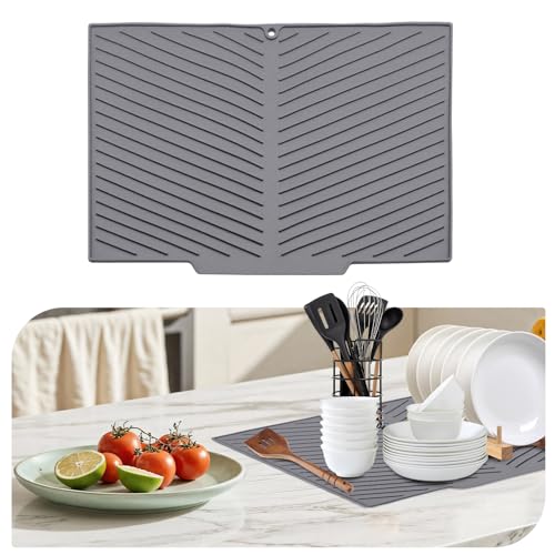 Griwuut Abtropfmatte aus Silikon,hitzebeständig, Abtropfmatte Geschirr für Besteck und Teller, Größe 43,5 × 33,5 cm Griwuut Abtropfmatte aus Silikon,hitzebeständig, Abtropfmatte Geschirr für Besteck und Teller, Größe 43,5 × 33,5 cm von Griwuut