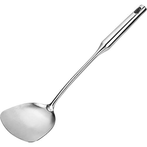 Wok-Spatel,304 Edelstahl-Spatel,robuster Metall-Spatel mit hitzebeständigem,ergonomischem,leicht zu greifendem Griff – Wok-Utensilien,Küchen-Wok-Werkzeuge zum Kochen von Grizef