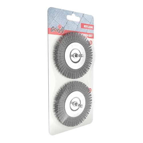 Elektrische Fugenbürste Ersatzbürste Nylon 2er Set Fugenreiniger: Kunststoff Fugen Bürsten Set 2 Stück für Grizzly Tools AFB 18Li, AFB 18 Lion von Grizzly Tools