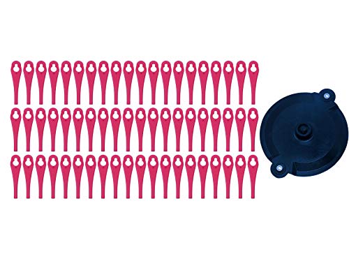 Kunststoffmesser Set (60er Pack) mit Schneidscheibe, für Parkside Akku Rasentrimmer PRTA 20 Li A1 - LIDL IAN 311046 von Grizzly Tools
