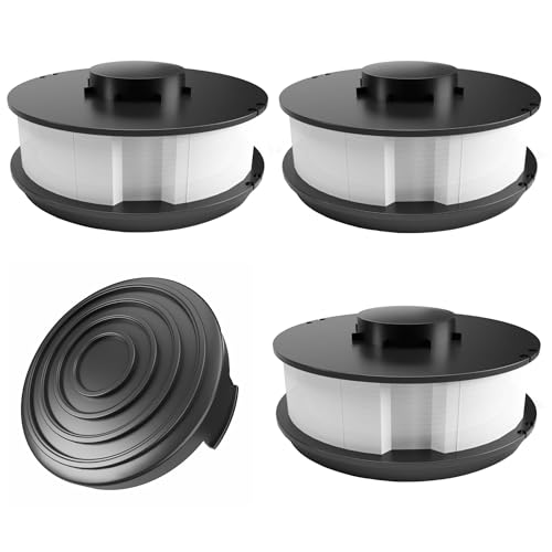 3 Ersatz Spule + 1 Haube/Deckel passend für Gardenline Rasentrimmer Elektro GLR 450 451 452 453 454 455 456 457 458 459 450/1 450/2 Spulenabdeckung ALDI HOFER Fadenspule Trimmerspule Deckel von Grizzly Tools