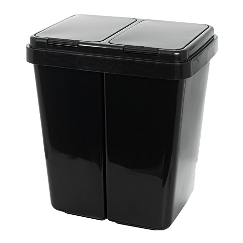 Grizzly Doppelmülleimer 2 x 25l Recycling - Abfallbehälter Mit 2-fach Deckel - Anthrazit Metallic Grizzly Doppelmülleimer 2 x 25l Recycling - Abfallbehälter Mit 2-fach Deckel - Anthrazit Metallic von Grizzly