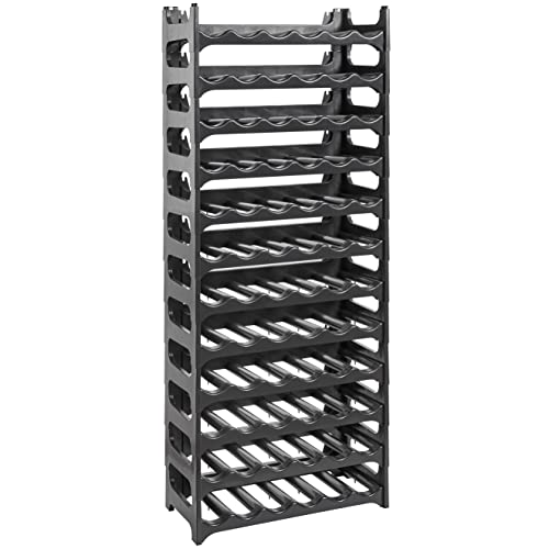 Grizzly Flaschenregal für 72 Flaschen Weinregal anthrazit stapelbar 12 Module Regal-System von Grizzly