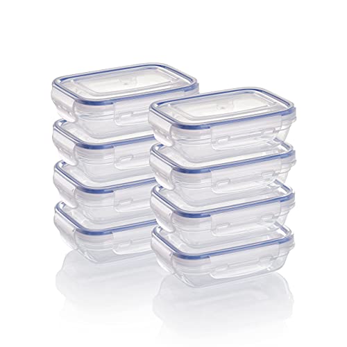 Grizzly Kunststoff Frischhaltedosen Set, 8x Vorratsdosen mit Deckel, flach, rechteckig, stapelbar, mikrowellen- und spülmaschinenfest Grizzly Kunststoff Frischhaltedosen Set, 8x Vorratsdosen mit Deckel, flach, rechteckig, stapelbar, mikrowellen- und spülmaschinenfest von Grizzly