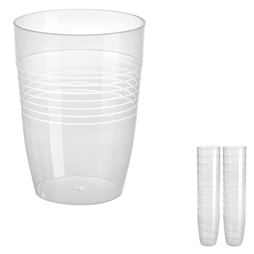 Grizzly Plastikbecher Set I 20er Set transparente Bierbecher 0,4 L I Spülmaschinenfest I Fassungsvermögen I Stapelbar I Kunststoff I Mehrweg Kunststoffbecher von Grizzly