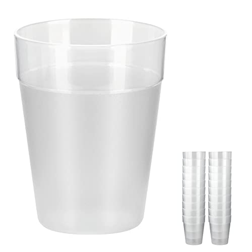 Grizzly Mehrweg Trinkbecher Set I 20er Set transparente Trinkbecher 0,25 L I Kunststoff I Stapelbar I Spülmaschinenfeste Kunststoffbecher von Grizzly