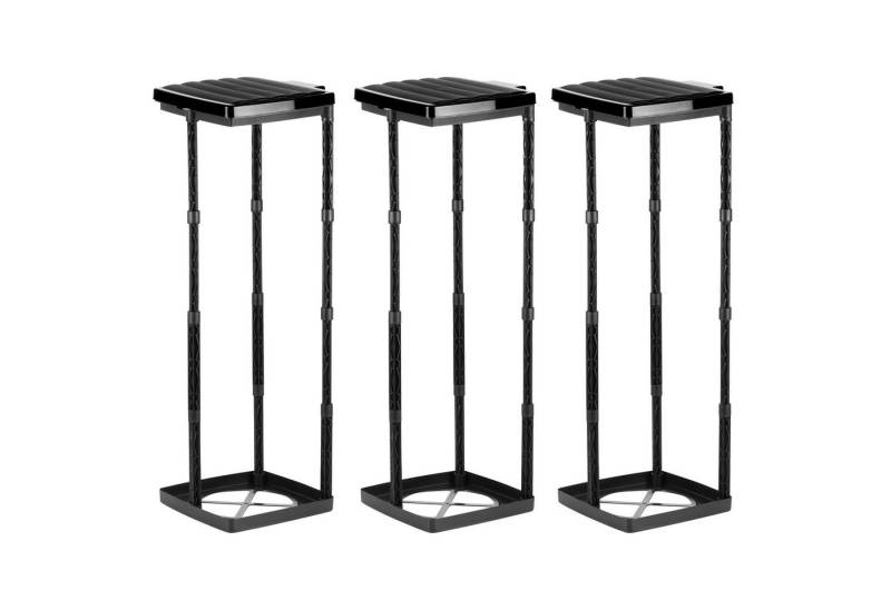 Grizzly Müllsackständer 3x Mülleimer für schwarze Säcke mit Deckel 25-120 L, höhenverstellbar, Stecksystem mit Klemmring von Grizzly