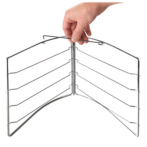 Grizzly Pizzagestell, feststellbare Standhalterung für bis zu 4x Pizzablech rund 28 cm, Pizzagestell für Backofen - 4 Pizzen gleichzeitig backen von Grizzly