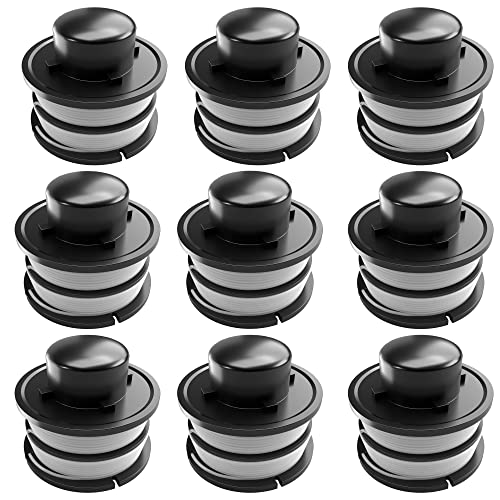 Grizzly Tools Doppelfadenspule Spule Ersatzspulen-Set 9 teilig mit Tippautomatik für GRIZZLY Elektro Rasentrimmer ET 3500 ET 350 Set ERT 3525 von Grizzly
