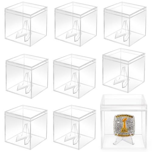 9 Packungen Championship Ring Vitrine Clear Small Showcase with Stands for Baseball Softball Championship Rings Cheer Leading Rings 2.17 Inch von GrliTra