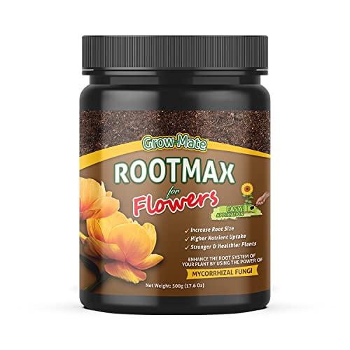 RootMax Flower: Mykorrhiza-Bewurzelungspulver & Wurzelaktivator für Stecklinge & Pflanzen - Verbessertes Wurzelwachstum für gesündere Gärten - Behandelt bis zu 100 Pflanzen (500 g/17.63 oz) von Grow Mate