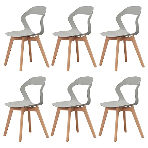 GroBKau Esszimmerstühle, 6 Stühle, skandinavischer Stuhl, Küchenstuhl, Beine aus massivem Buchenholz, Esszimmer – Gary von GroBKau