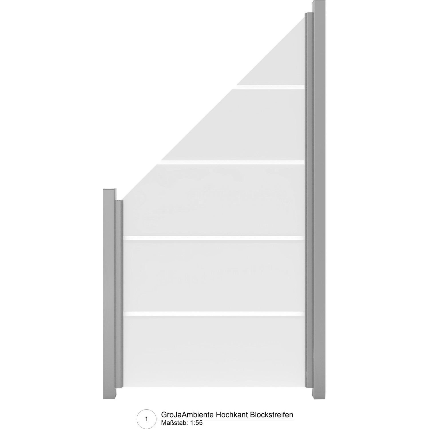 GroJa Ambiente Schräg rechts Blockstreifen 90 cm x 180/90 cm x 0,8 cm von GroJa