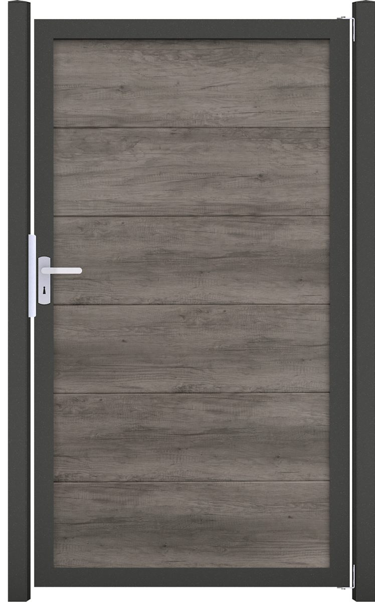 GroJa BasicLine Nova Monument Oak Tor 1-flg. 100 x 180 cm Alu-Rahmen DB 703, Uni.-DIN GroJa BasicLine Nova Monument Oak Tor 1-flg. 100 x 180 cm Alu-Rahmen DB 703, Uni.-DIN von GroJa