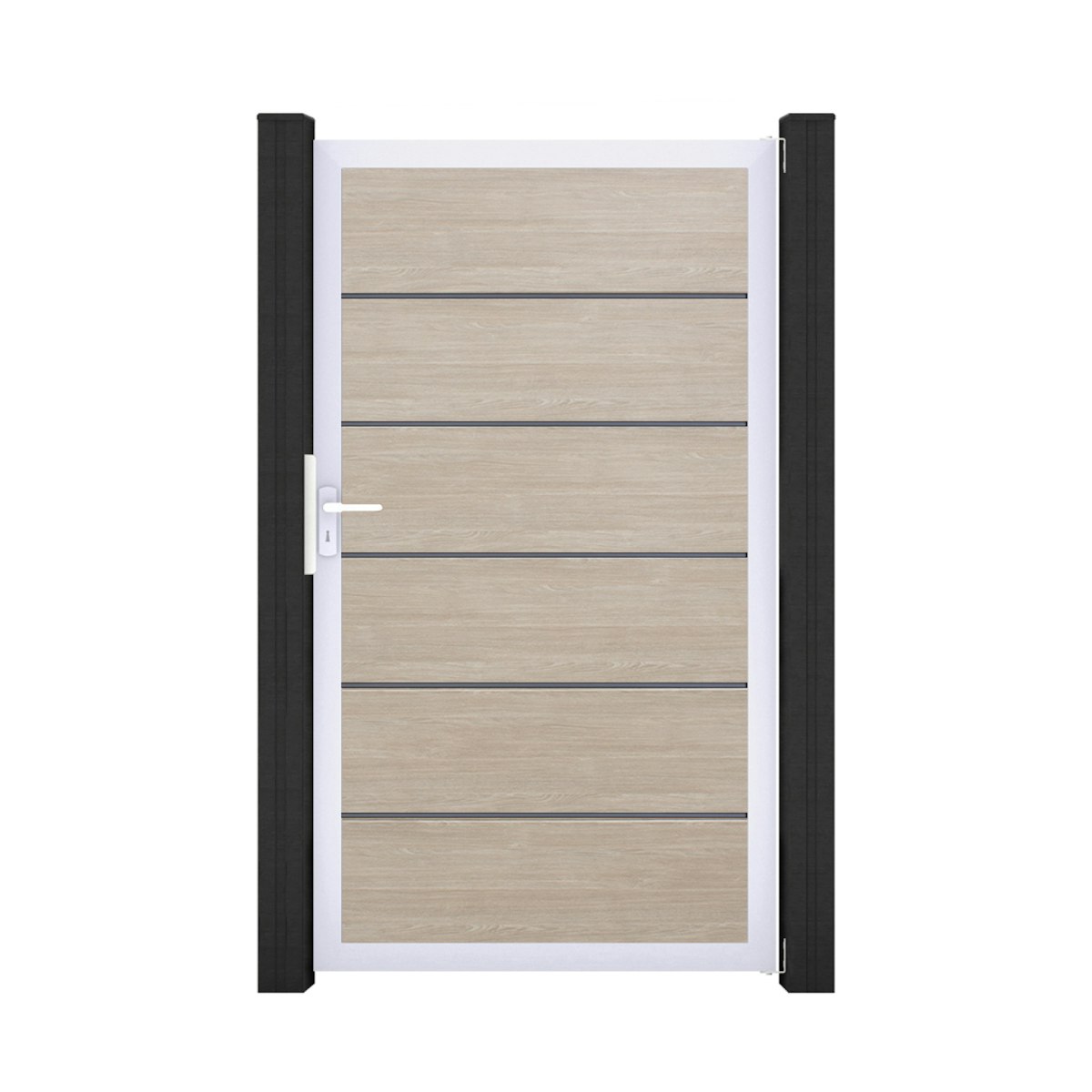 GroJa BasicLine PVC Stecksystem Premium Universal Einzeltor mit Alurahmen sheffield_oak von GroJa