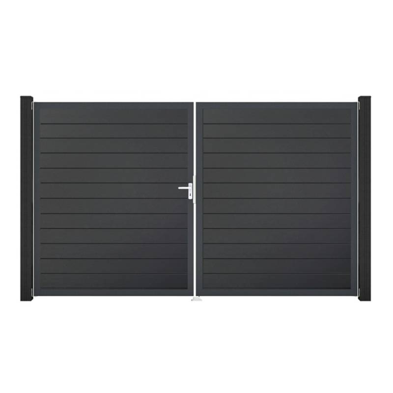 GroJa BasicLine PVC Stecksystem schmal Doppelltor mit Anthrazitrahmen 3000 x 1800 mm anthrazitgrau DIN Links GroJa BasicLine PVC Stecksystem schmal Doppelltor mit Anthrazitrahmen 3000 x 1800 mm anthrazitgrau DIN Links von GroJa