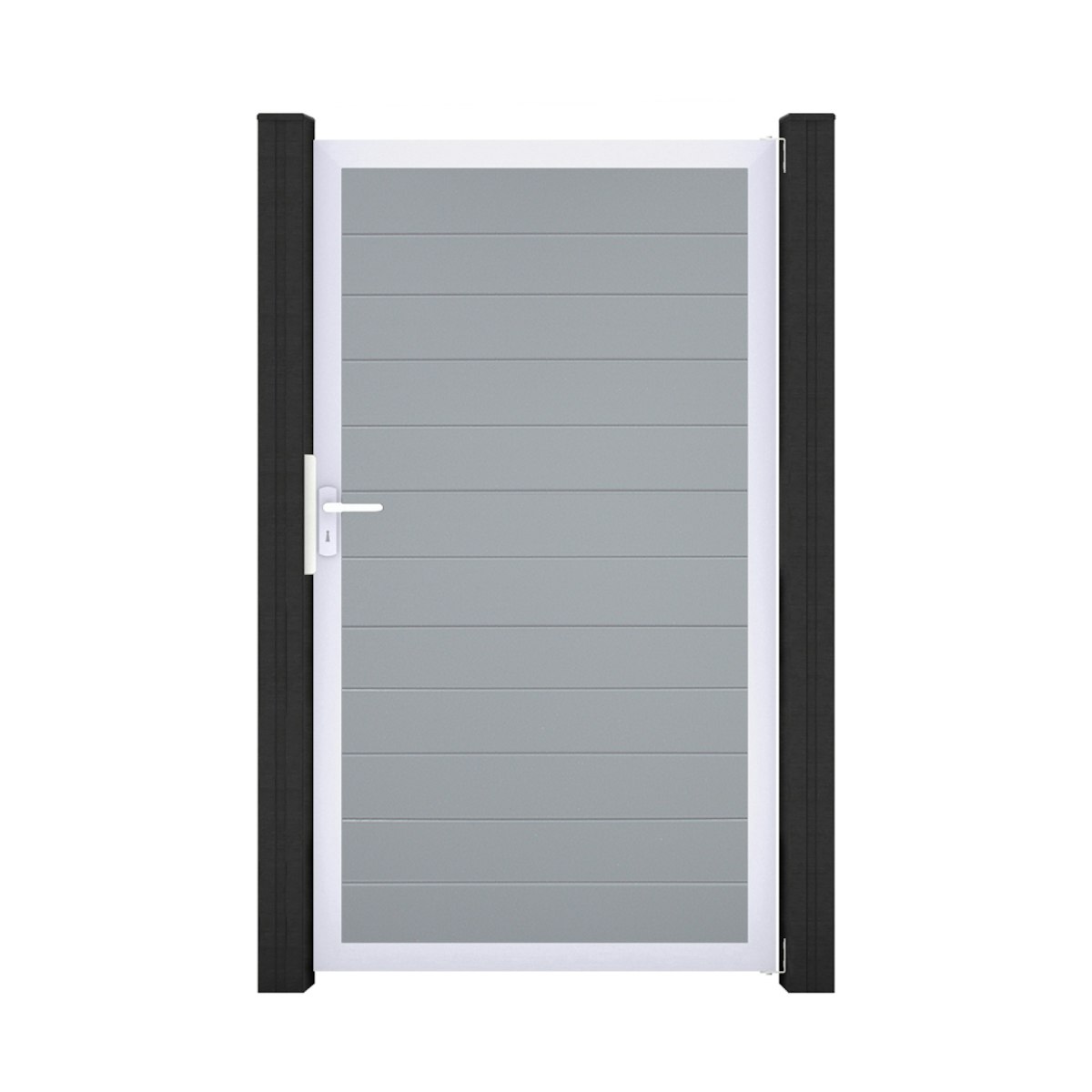 GroJa BasicLine PVC Stecksystem schmal Universal Einzeltor mit Alurahmen silbergrau GroJa BasicLine PVC Stecksystem schmal Universal Einzeltor mit Alurahmen silbergrau von GroJa