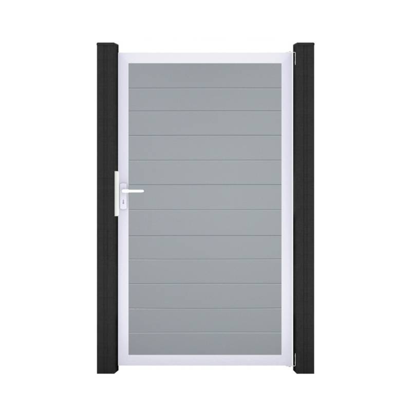 GroJa BasicLine PVC Stecksystem schmal Universal Einzeltor mit Alurahmen silbergrau GroJa BasicLine PVC Stecksystem schmal Universal Einzeltor mit Alurahmen silbergrau von GroJa