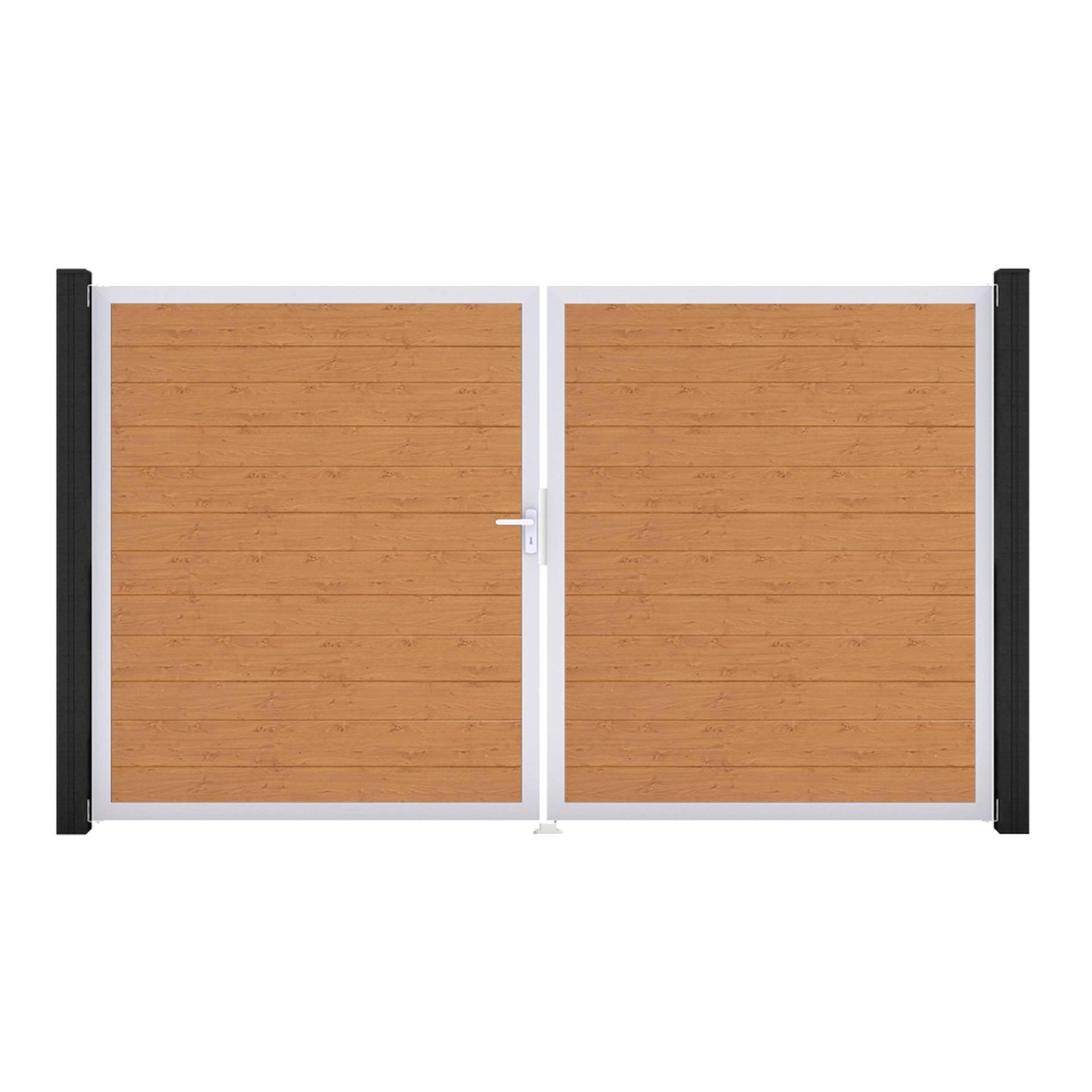 GroJa Doppeltor 'BasicLine' DIN links Eichefarben Braun/silber 300 x 180 cm GroJa Doppeltor 'BasicLine' DIN links Eichefarben Braun/silber 300 x 180 cm von GroJa