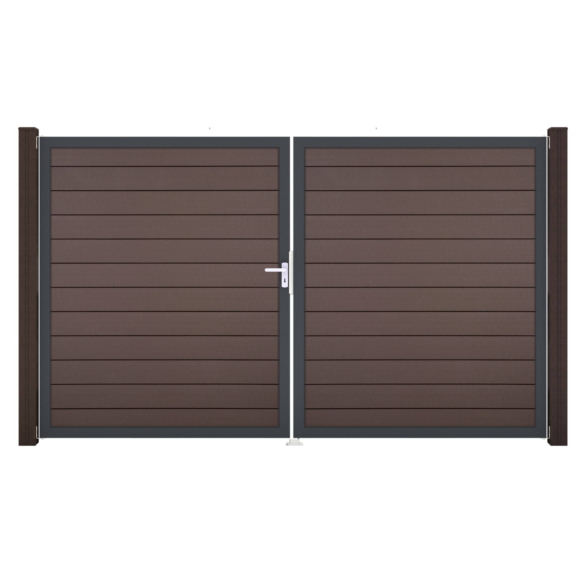 GroJa Doppeltor 'Solid' BPC/Aluminium DIN links braun/anthrazit 300 x 180 cm GroJa Doppeltor 'Solid' BPC/Aluminium DIN links braun/anthrazit 300 x 180 cm von GroJa