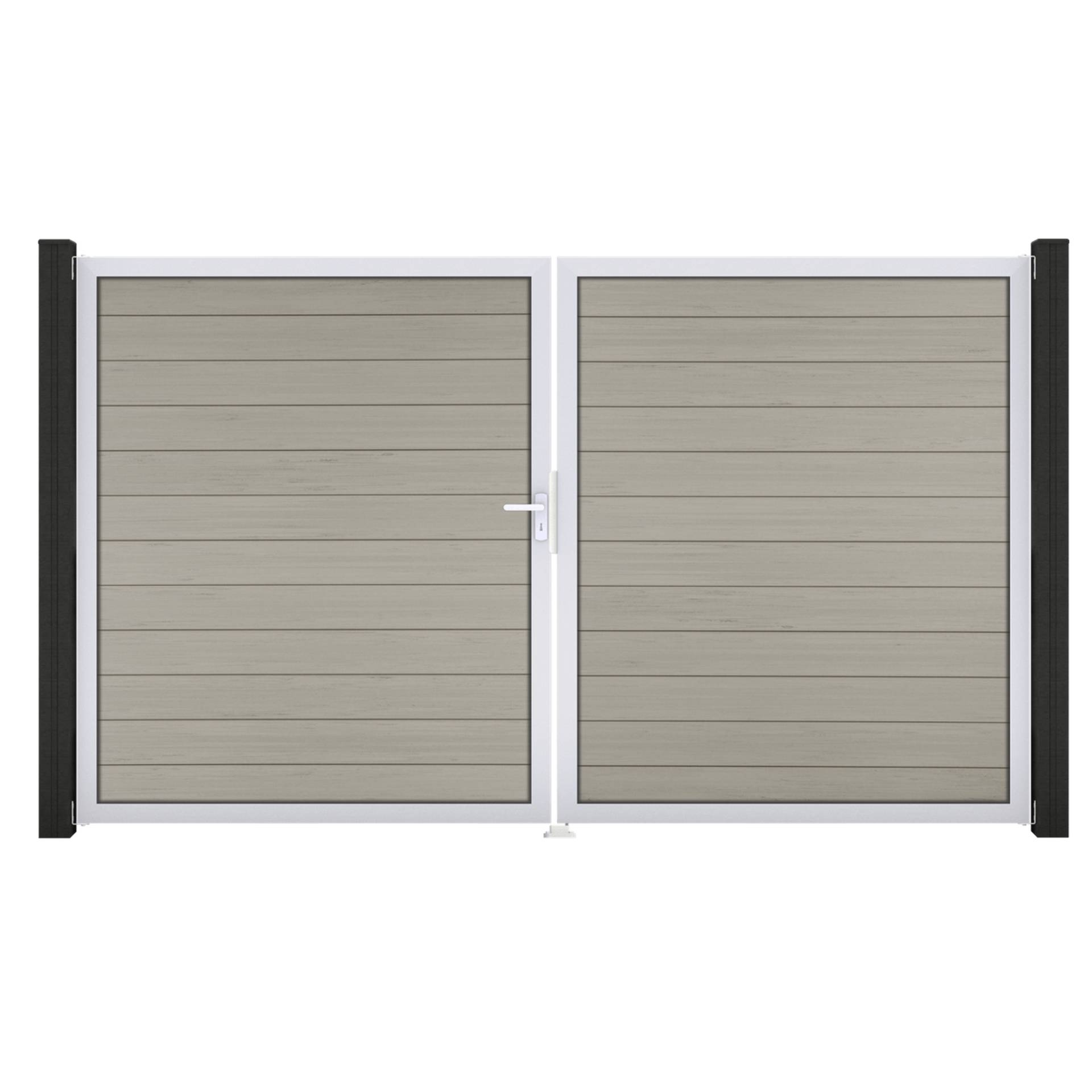 GroJa Doppeltor 'Solid' BPC/Aluminium DIN links sandfarben/silber 300 x 180 cm GroJa Doppeltor 'Solid' BPC/Aluminium DIN links sandfarben/silber 300 x 180 cm von GroJa