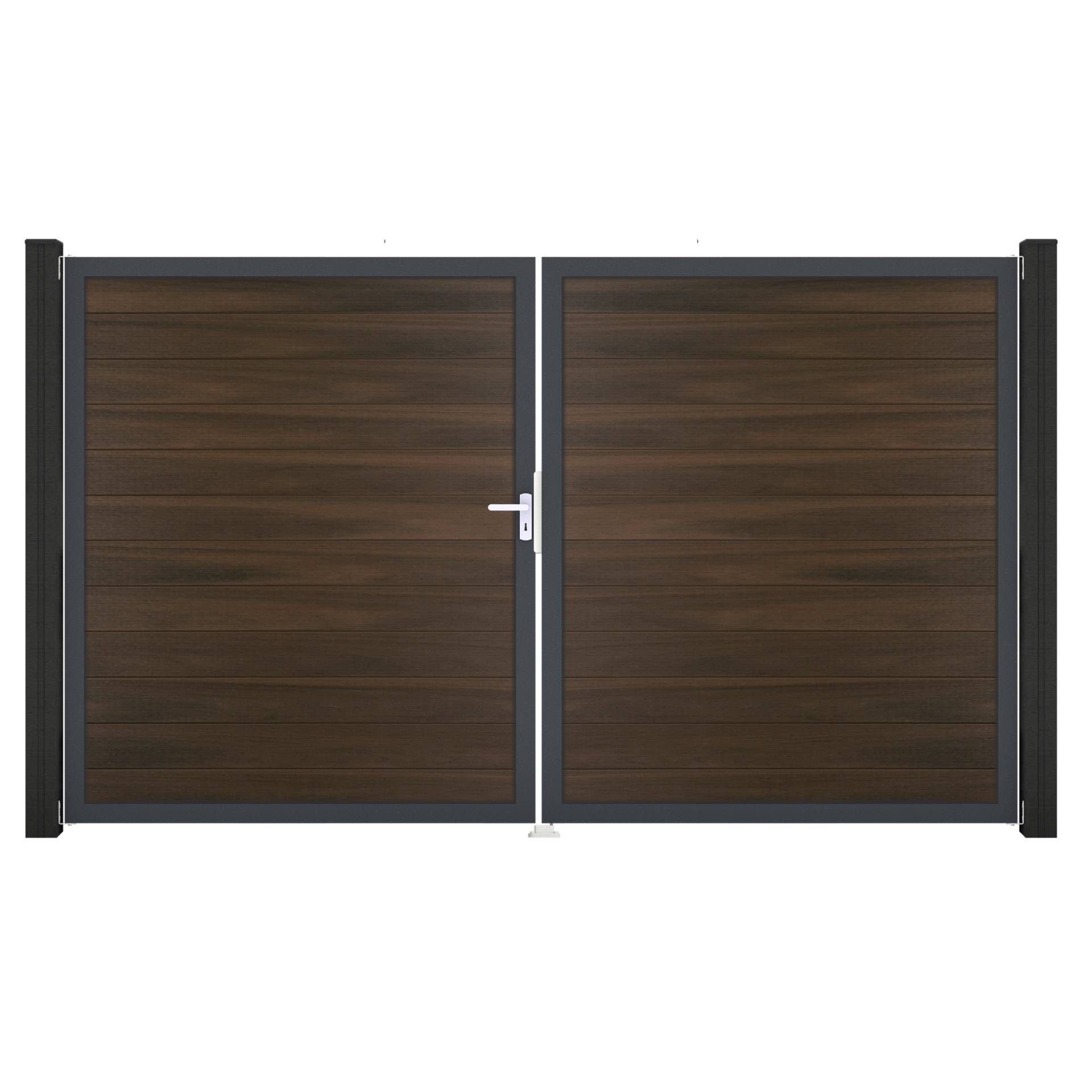 GroJa Doppeltor 'Solid' BPC/Aluminium DIN links walnussfarben/anthrazit 300 x 180 cm GroJa Doppeltor 'Solid' BPC/Aluminium DIN links walnussfarben/anthrazit 300 x 180 cm von GroJa