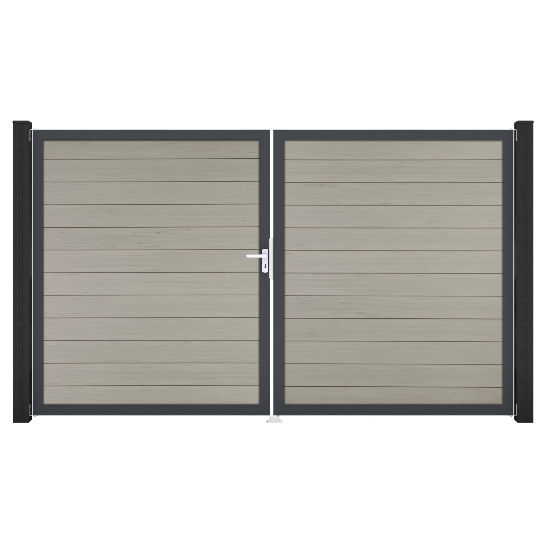 GroJa Doppeltor 'Solid' BPC/Aluminium DIN rechts sandfarben/anthrazit 300 x 180 cm GroJa Doppeltor 'Solid' BPC/Aluminium DIN rechts sandfarben/anthrazit 300 x 180 cm von GroJa