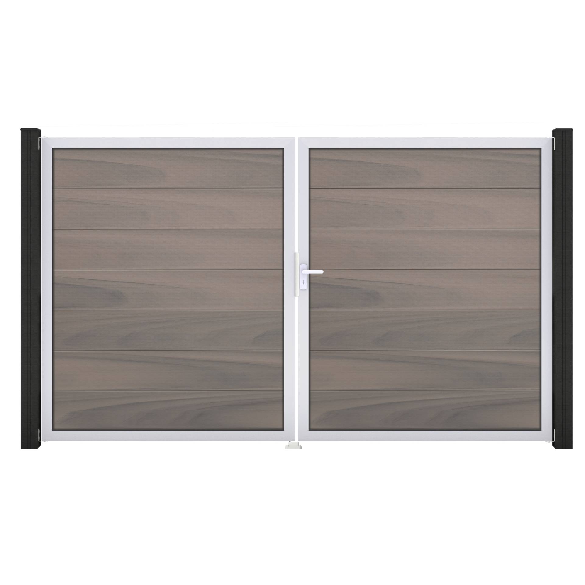 GroJa Doppeltor 'Solid Grande' BPC/Aluminium DIN rechts braun/grau/silber 300 x 180 cm GroJa Doppeltor 'Solid Grande' BPC/Aluminium DIN rechts braun/grau/silber 300 x 180 cm von GroJa