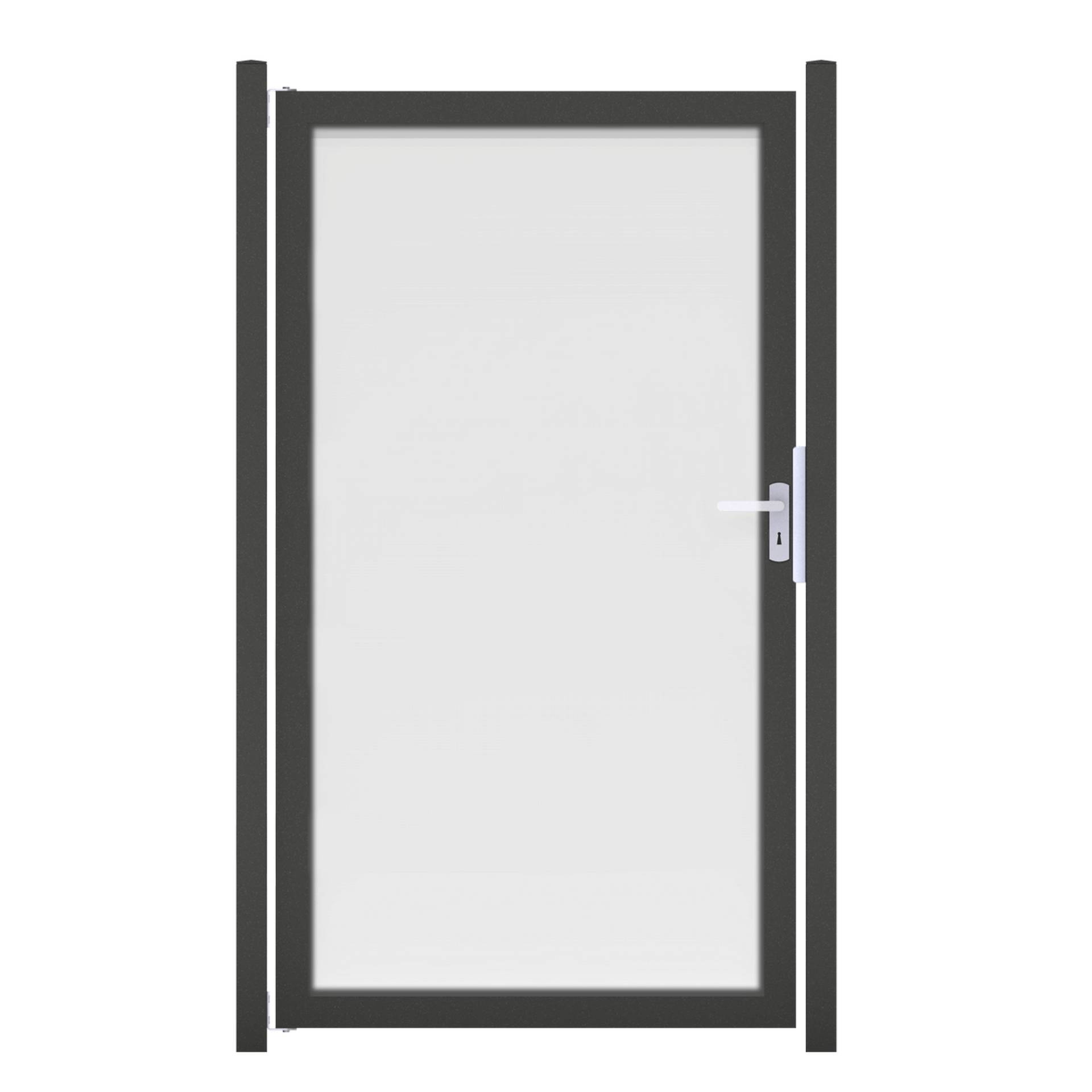 GroJa Einzeltor 'Ambiente' DIN links satiniert/anthrazit 100 x 180 cm von GroJa