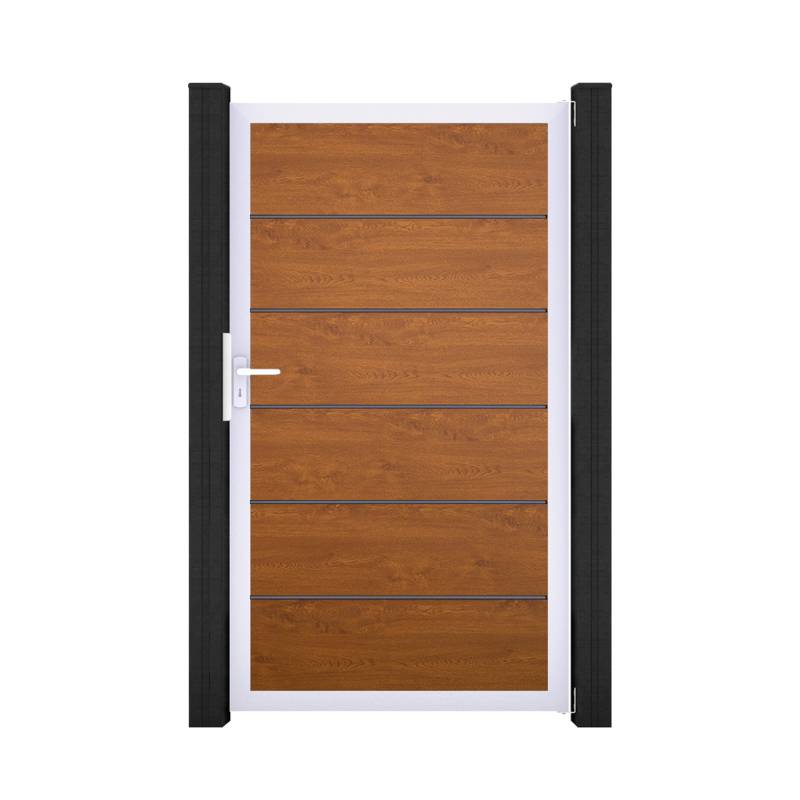 GroJa Einzeltor 'BasicLine Premium' Universal DIN Eichefarben dunkel/silber 100 x 180 cm von GroJa