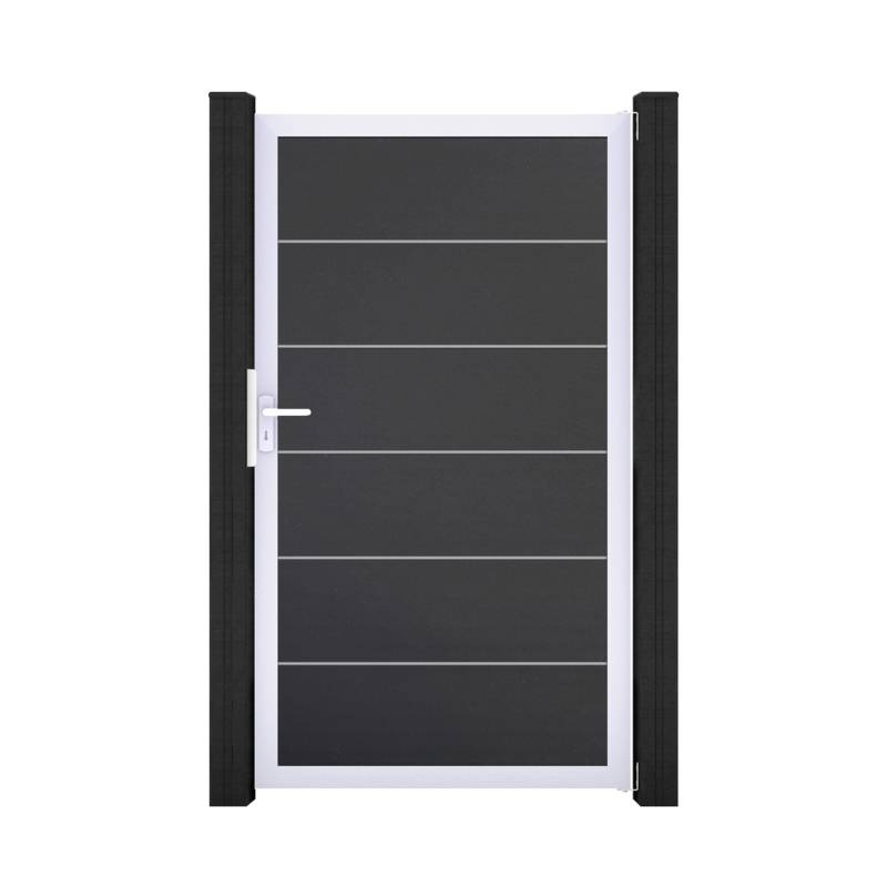 GroJa Einzeltor 'BasicLine Premium' Universal DIN anthrazit/silber 100 x 180 cm von GroJa