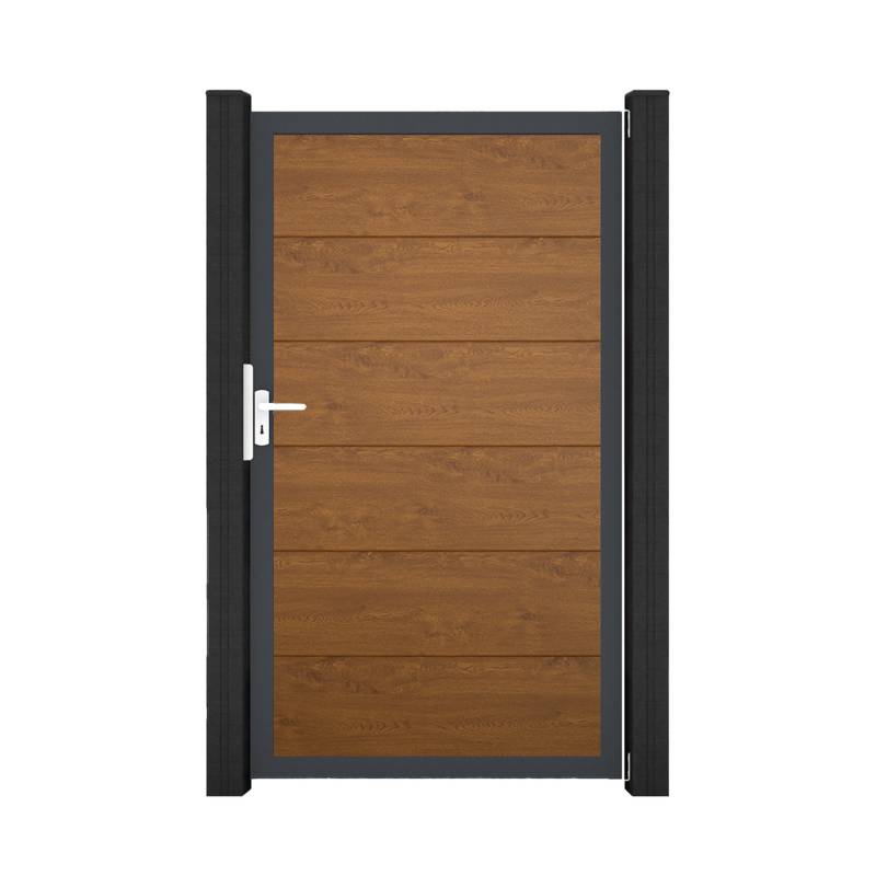 GroJa Einzeltor 'BasicLine' Universal DIN Eichefarben dunkel/anthrazit 100 x 180 cm von GroJa