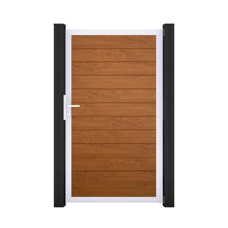 GroJa Einzeltor 'BasicLine' Universal DIN Eichefarben dunkel/silber 100 x 180 cm von GroJa