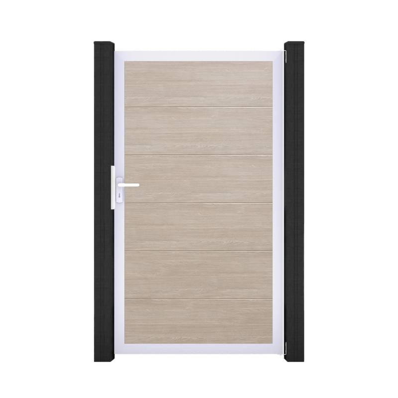 GroJa Einzeltor 'BasicLine' Universal DIN Eichefarben hell/silber 100 x 180 cm von GroJa