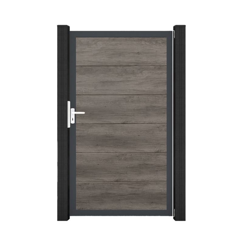 GroJa Einzeltor 'BasicLine' Universal DIN dark oak/anthrazit 100 x 180 cm von GroJa