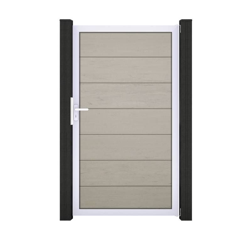 GroJa Einzeltor 'Solid Grande' BPC/Aluminium sandfarben/silber 100 x 180 cm von GroJa