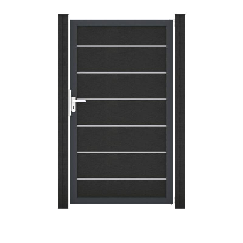 GroJa Einzeltor 'Solid Grande Premium' BPC/Aluminium Universal DIN anthrazitgrau/anthrazit 100 x 180 cm von GroJa