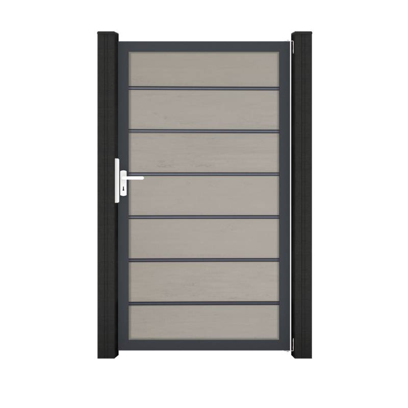 GroJa Einzeltor 'Solid Grande Premium' BPC/Aluminium Universal DIN sandfarben/anthrazit 100 x 180 cm von GroJa