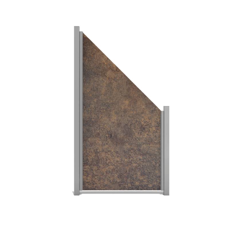 GroJa Fertigzaun 'Premo' HPL Element schräg Rostfarben 90 x 180/90 cm von GroJa