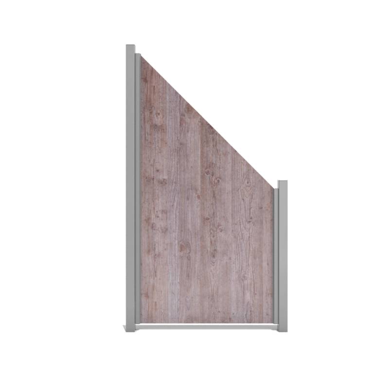 GroJa Fertigzaun 'Premo' HPL Element schräg holzoptik 90 x 180/90 cm von GroJa