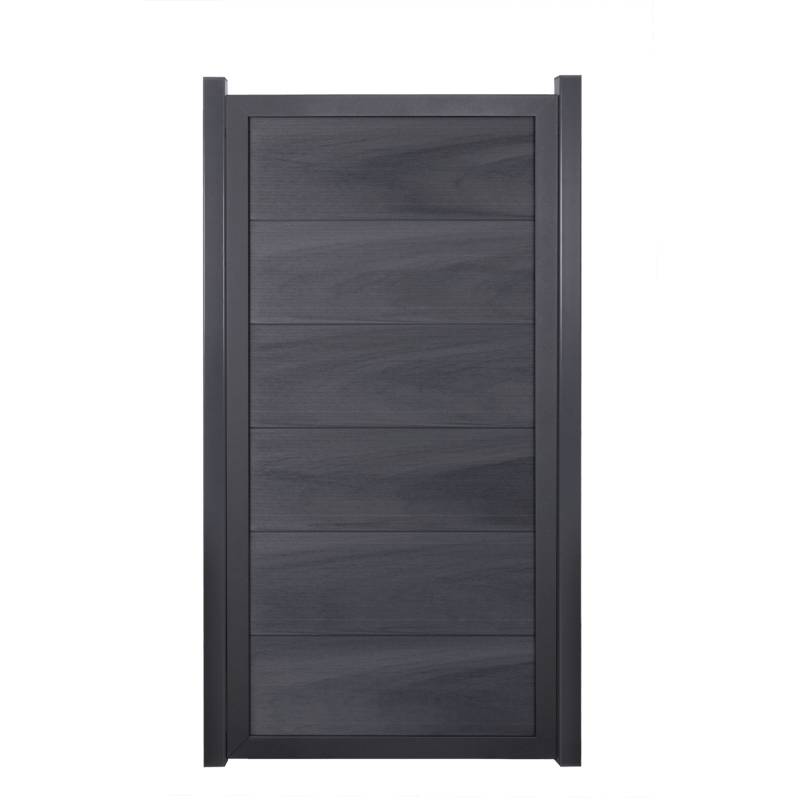 GroJa Fertigzaun 'Viento' BPC/Aluminium hochkant steingrau/anthrazit 90 x 180 cm von GroJa