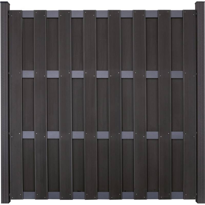 GroJa Fertigzaun quadratisch 180 x 180 cm Anthrazit mit Querriegeln DB703 von GroJa