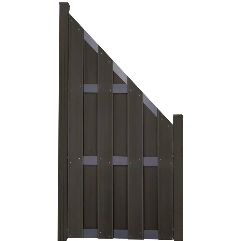 GroJa Fertigzaun schräg 84,3 cm x 180/90 cm Anthrazit mit Querriegeln DB703 von GroJa