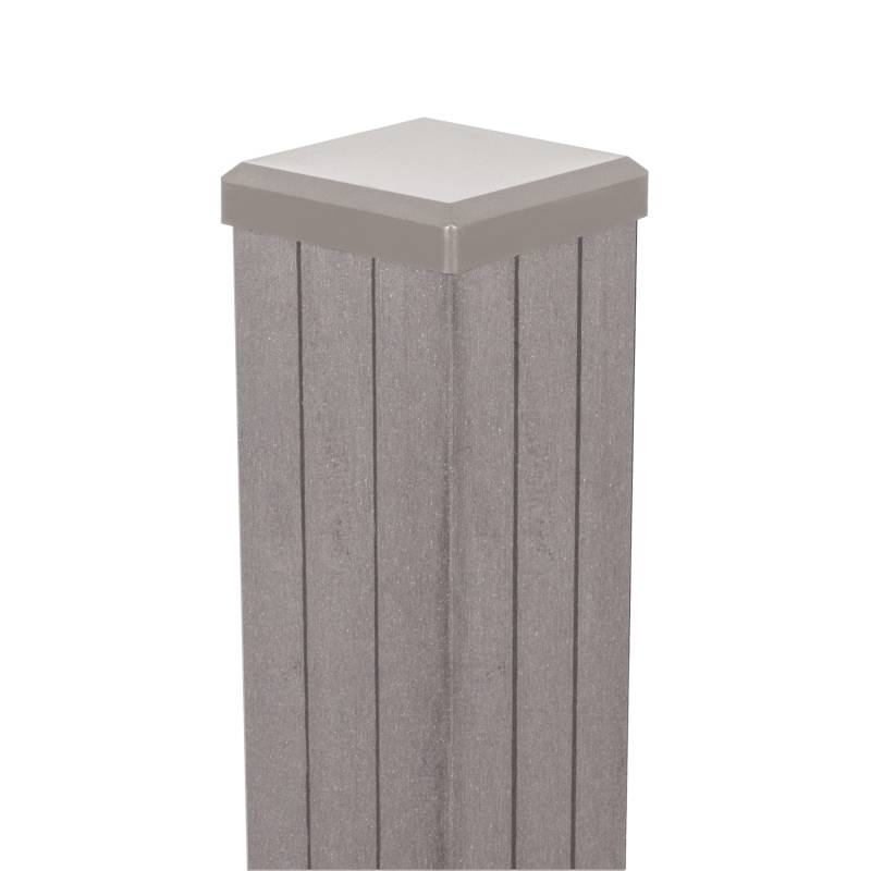 GroJa Pfosten 'Fertigzaun' BPC/Stahl Sandfarben 7 x 7 x 300 cm von GroJa