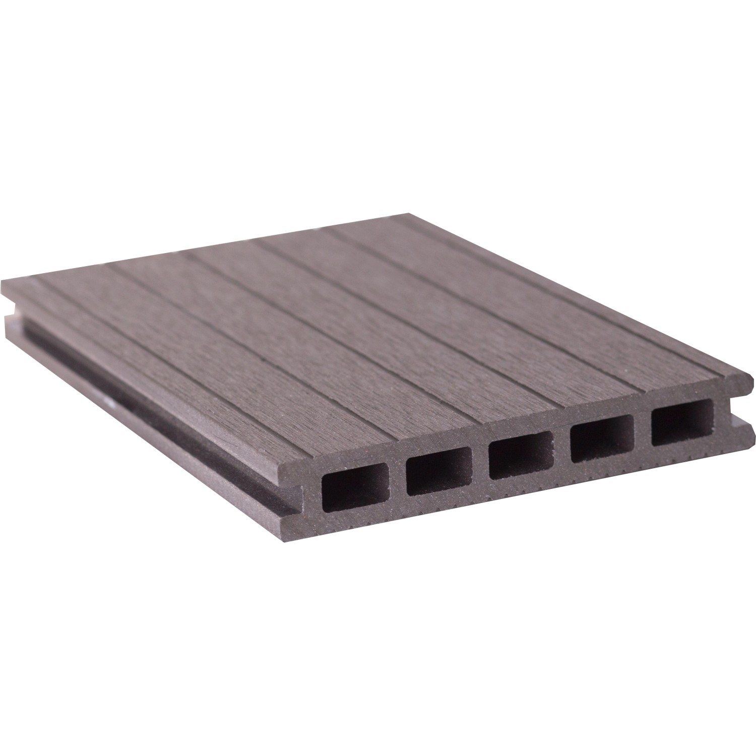 GroJa Solid BPC-Terrassendiele Entrada Hohlkammerprofil Grau 400 x 14 x 2,2 cm von GroJa