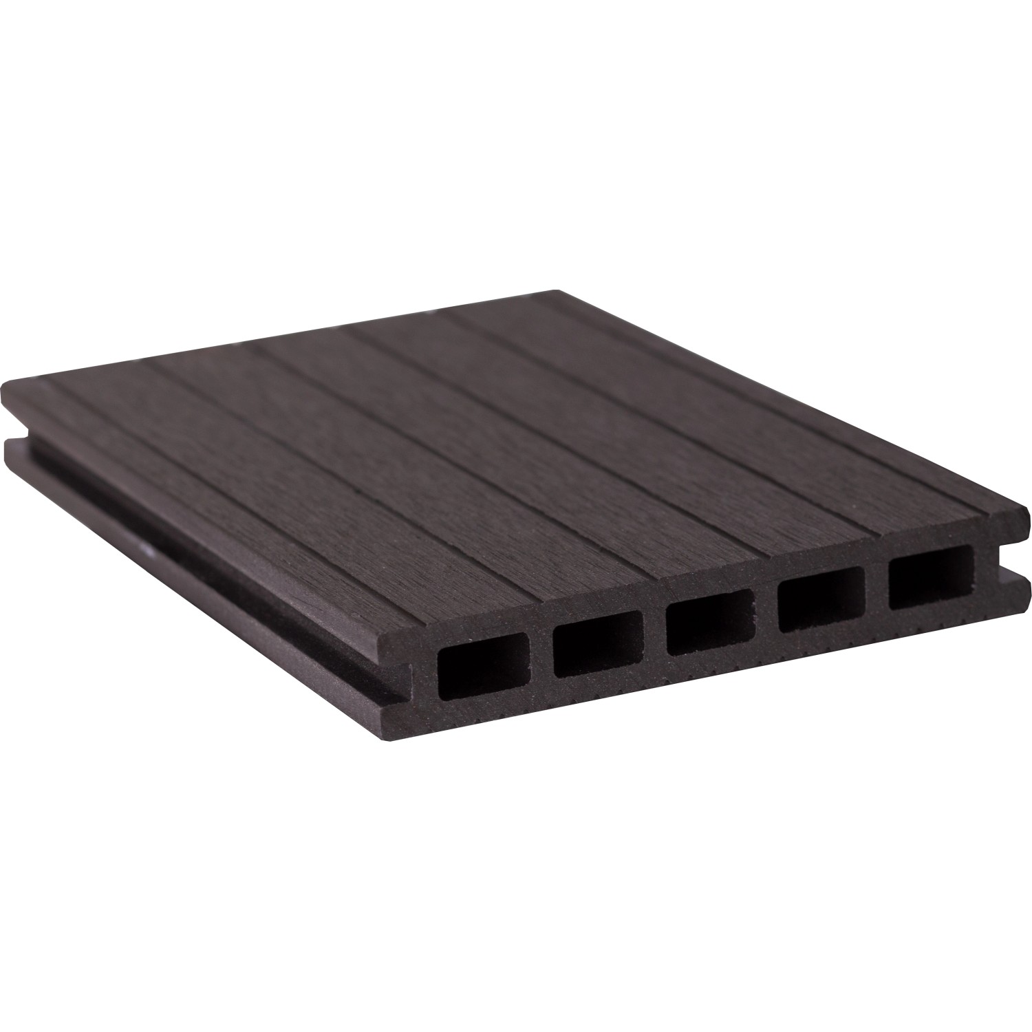 GroJa Solid BPC-Terrassendiele Entrada Hohlkammerprofil Schwarz 40 x 14 x 2,2 cm von GroJa